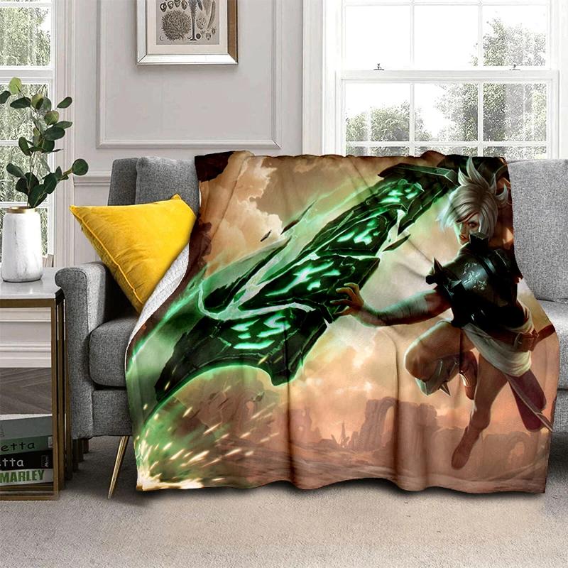 LOL 29 Styl Jinx League of Legends Kreslená flanelová deka, Měkká přehozová deka pro domácnost Ložnici Postel Pohovku Cestovní potah Dětský dárek