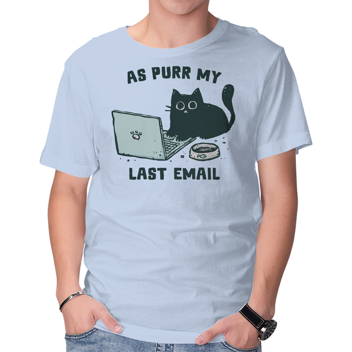 Unisex Crew Neck T-Shirt As Purr My Last Email Graphic Short Sleeve Casual Tee XXL
