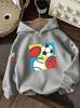 Questa nuova felpa sportiva casual per bambini autunno/inverno presenta un design stampato con divertenti motivi quadrati uno stile base di tutti i giorni.