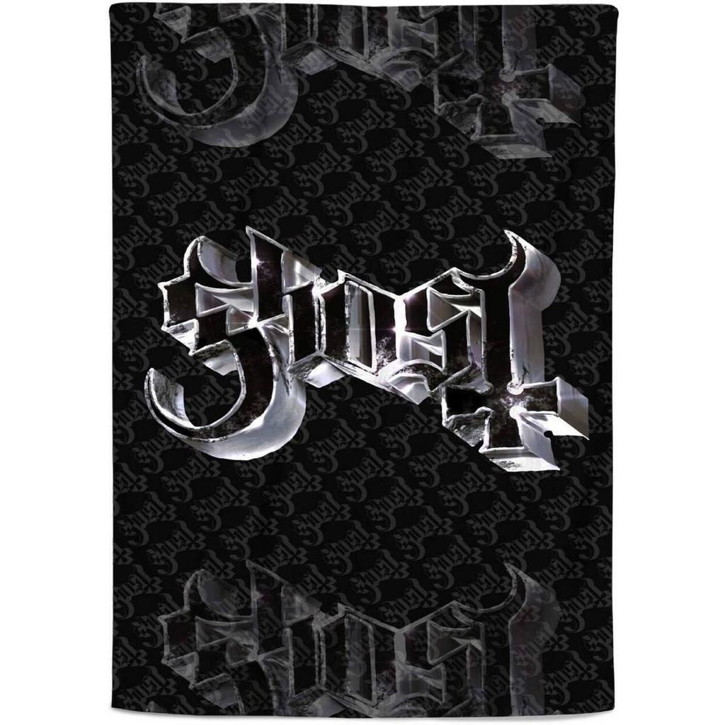 Ghost Sherpa Fleece Chrome Logo Blanket