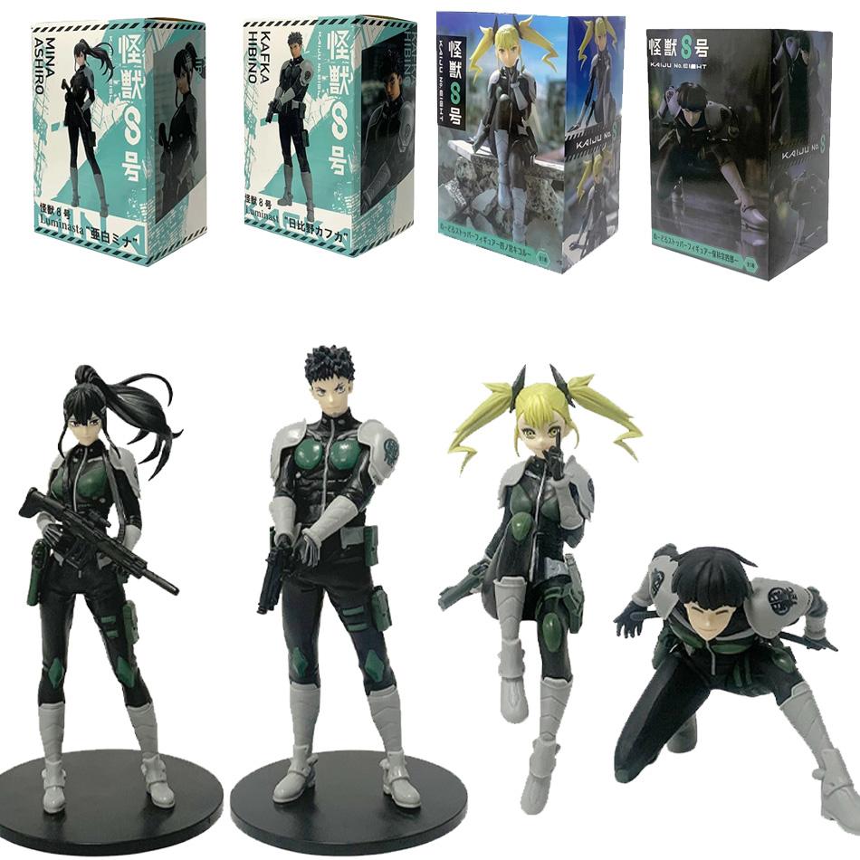 New In Stock Amine Kaiju No. 8 Figure Kafka Hibino Mina Ashiro Skeleton Creative PVC Model Toys Kids Action Statue Doll Gifts