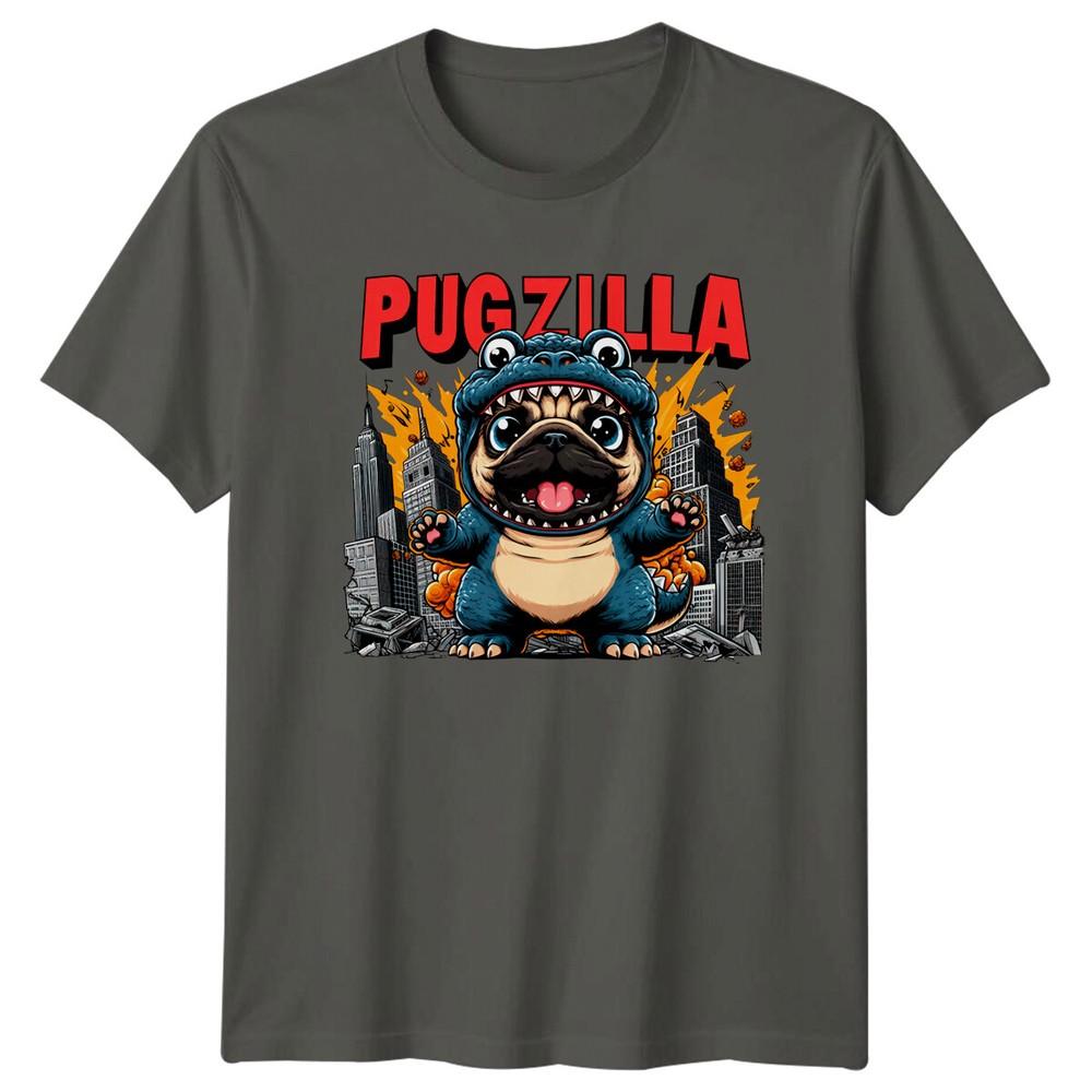 Pugzilla Dog TShirt Parody Funny Pet Animal Lover Text Based S