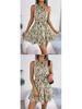 Leopard Print Ruffled Hem Halter Dress