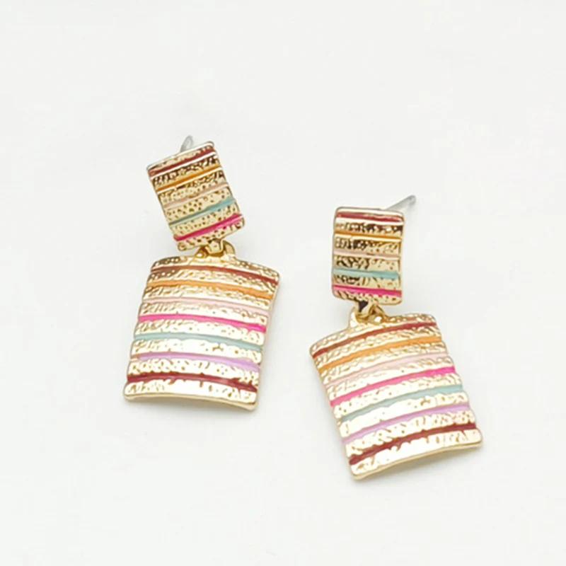 

Enamel Metal Dangle Post Earrings For Women Cute Colorful Bohemia Fashion Zircon Wholesale Accessories New Styles Gifts 2023691