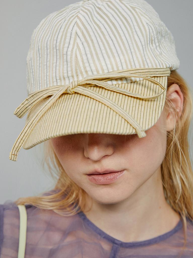 Eosseomnijeu Basic Ball Cap_Ribbon_Stripe Yellow
