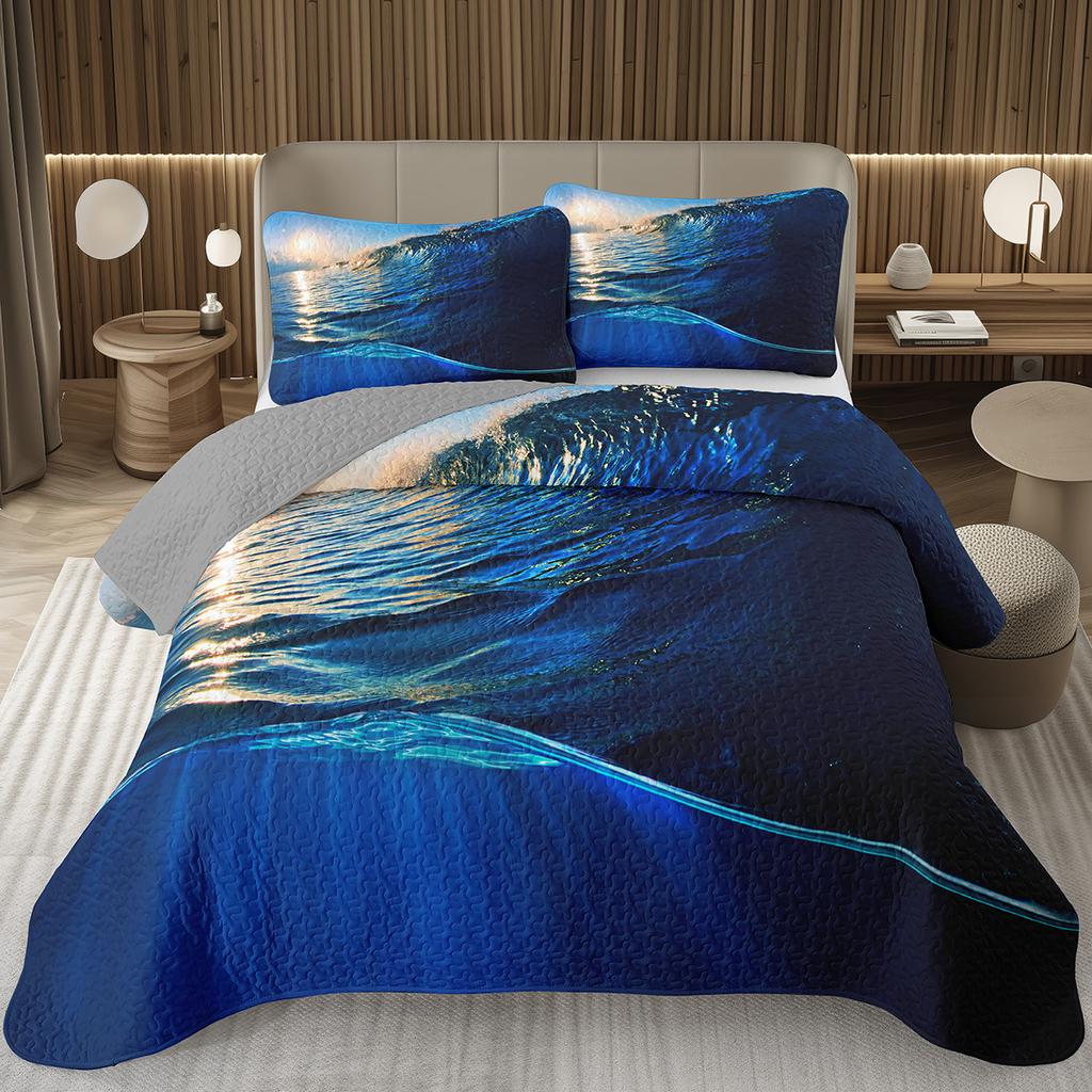 Tree Bedspread Nature Landscape Bedspreads for Boys Girls Reversible Grey Coverlet Set Modern Abstract Art Quilted Bedding Queen