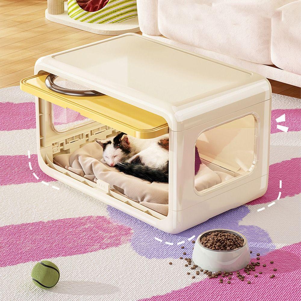 Ventilated Cat Shelter Double Layer Cat Sleep House Semi Enclosed Cat Bed  for Small Cat Dog
