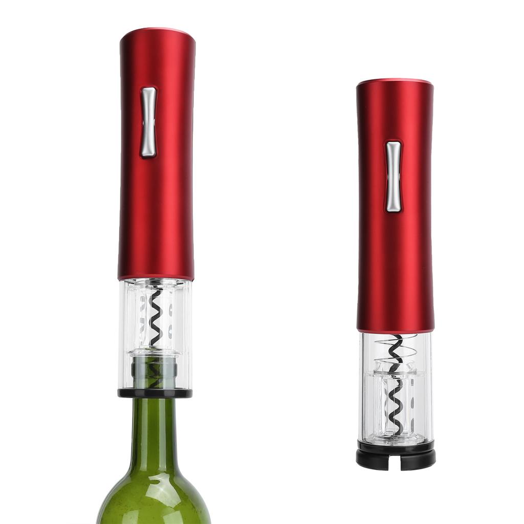 Electric Wine Opener Automatic Bottle Jar Corkscrew Foil Cutter Portable Kitchen Accessory Red