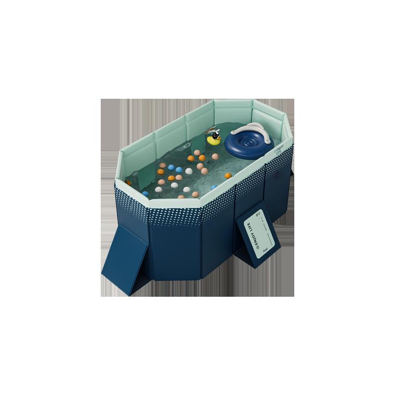 Blue No-Installation Inflatable-Free Family Swimming Pool for Outdoor Home Use - Ready for Immediate Use