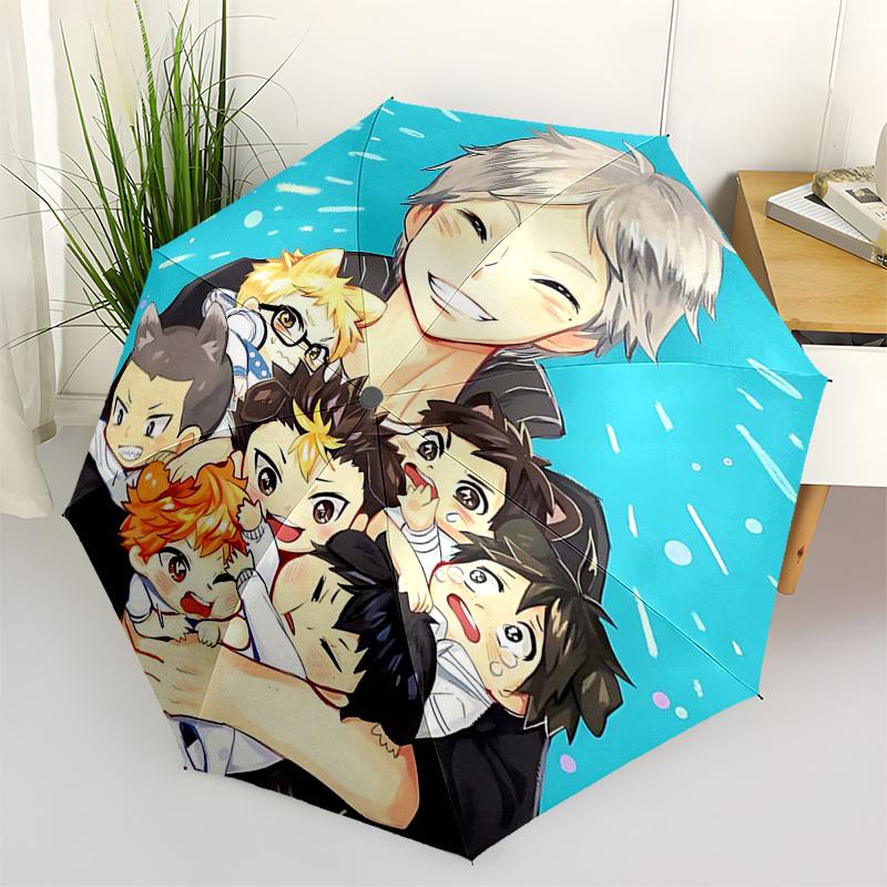 

1pc Outdoor Umbrella with Anime Characters - Automatic Opening/Closing, Portable 3-Fold Design, 8-Rib Iron Frame - Perfect Gift for Fans, Travele