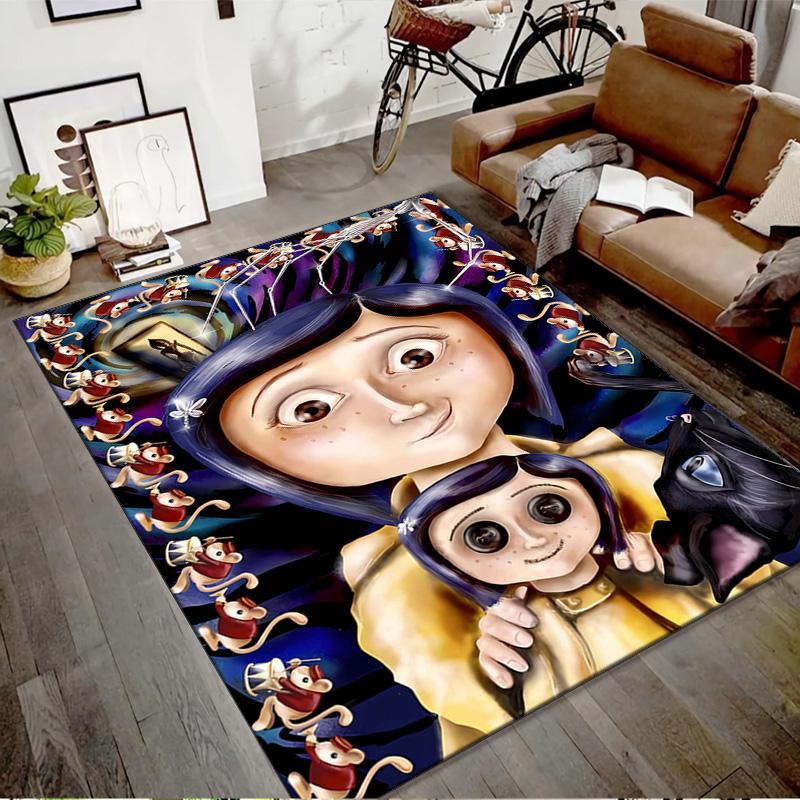 1pc Coraline (6) Design Printed Area Rug Carpet for Bedroom Living Room Home Decor Rugs Mat Non Slip Mat Rug for Bedside
