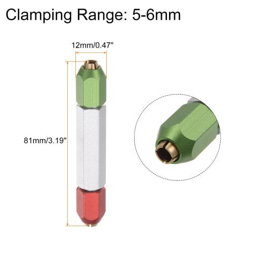 uxcell Aluminum Alloy Pin Gauge Handle, 5-6 mm Clamping Range, Double-Ended Gauge Handle for Industrial Plug Gauges