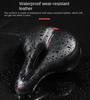 Hollow Breathable Bicycle Saddle Men Women Mtb Road Bike Saddle Shock Absorbing Comfortable Big Butt Bike Seat Safety Warning