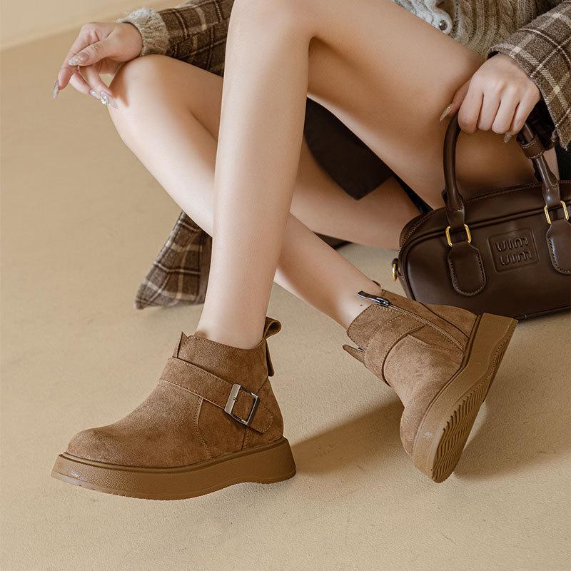 Women's Boots 2026 Autumn/Winter New Collection with Velvet Fashion Boken Shoes  Casual Versatile Short Boots