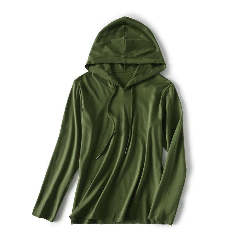 Styl koreański Styl zachodni Mała koszula Odzież wierzchnia Sweter pulower Jednolity kolor Długi rękaw Czapka Pani Baza