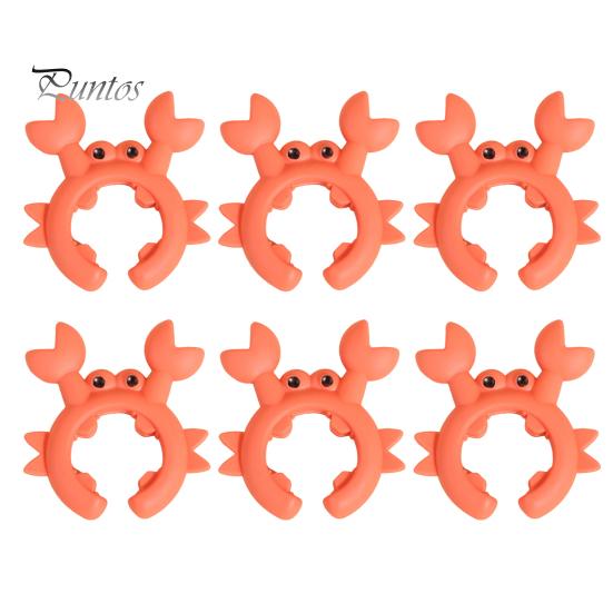 

6 шт. держателей для лопаток, термостойкие, противоожоговые, компактные, многоцелевые силиконовые держатели для столовых приборов, держатели для ложек в форме краба оранжевый