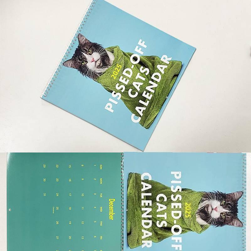 2025 Pissedoff Cats Calendar Paper Record Vacations Wallpaper Wall Calendar