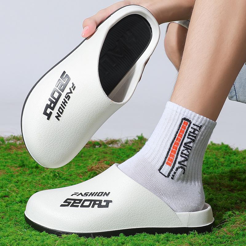 Yuzhihao Men s No-Heel Summer Indoor/Outdoor Closed-Toe Slip-On Slippers
