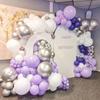 Pastell Lila Luftballons Bogen Set Lila Weiß Luftballon Girlande Babyparty Geschlecht Enthüllung Geburtstagsparty Hochzeit Jubiläum Dekoration
