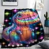 Dinosaur Print Flannel Blanket, High Quality Comfortable for All Seasons, Home Decor, Warmth and Comfort, Perfect for Christmas Gifts