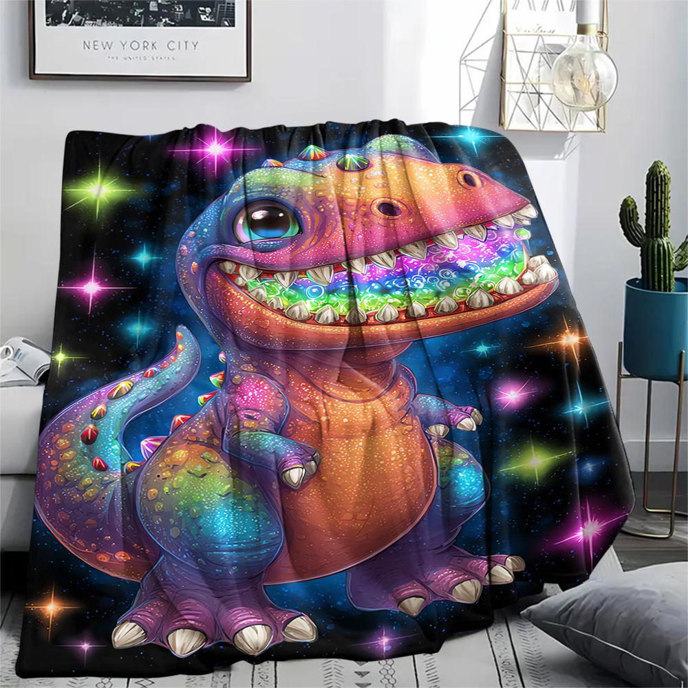 Dinosaur Print Flannel Blanket, High Quality Comfortable for All Seasons, Home Decor, Warmth and Comfort, Perfect for Christmas Gifts