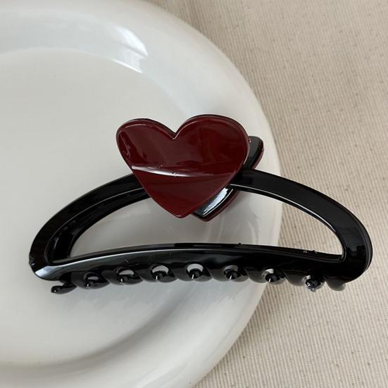Hair Claw Heart Design Hair Clip for Women Stable Grip Back Head Hair