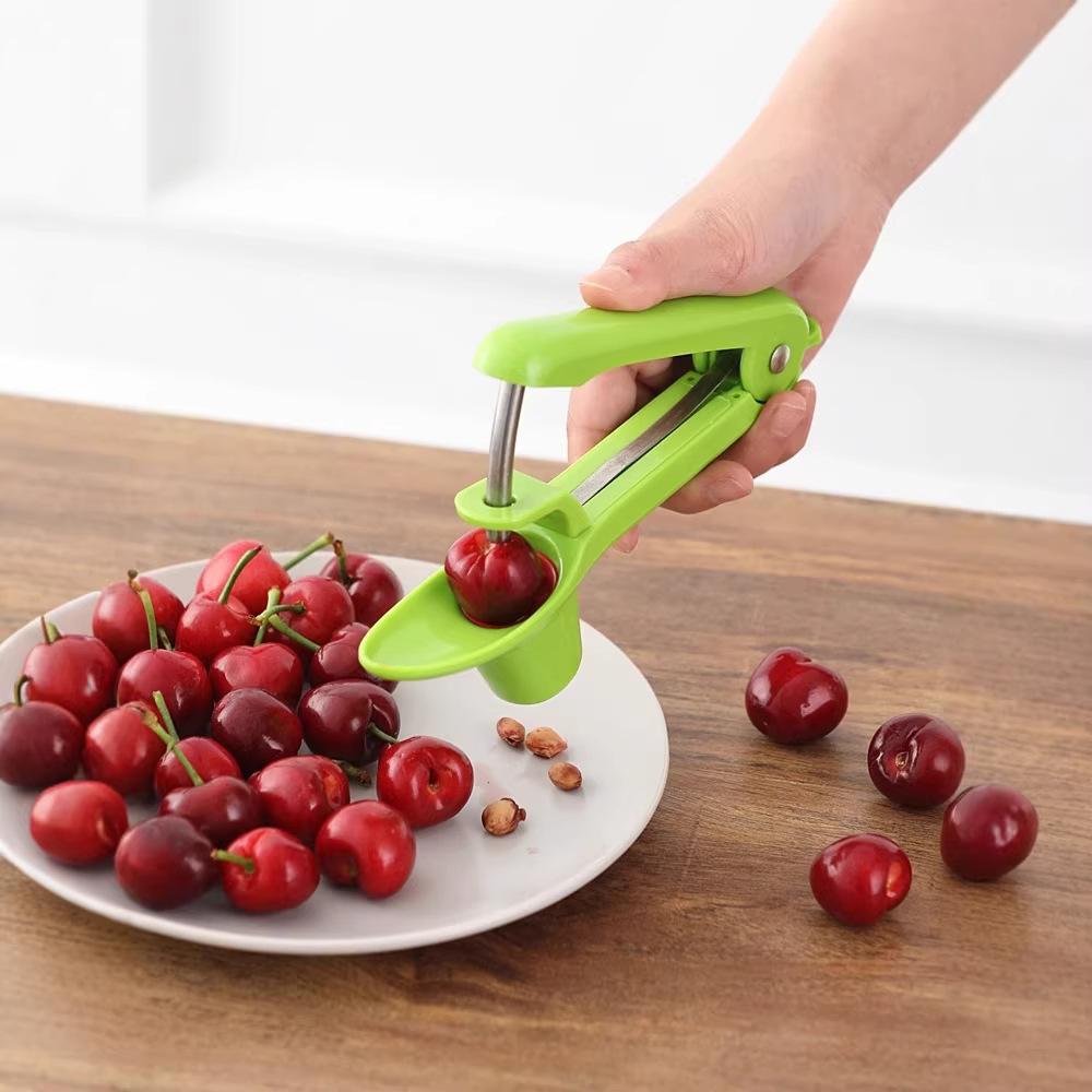 Cherry Pitter With Food Grade Handle And Stainless Steel Rod Perfect For Home Kitchen Baking Jam Making And Fresh Fruit Prep