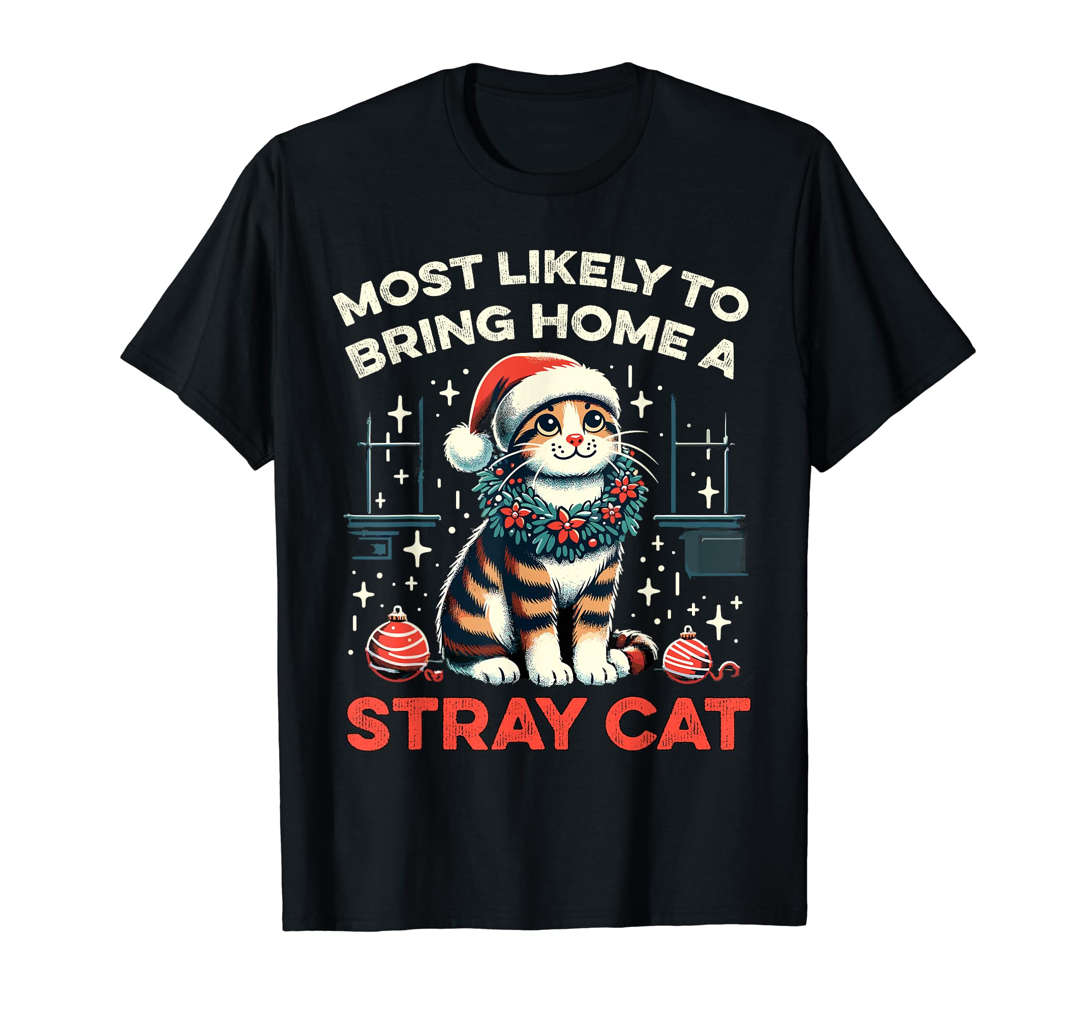 

Вероятнее всего принесет домой бездомного кота. Парные рождественские футболки