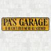 1pc PA's Garage Retro Metal Wall Sign, Vintage Waterproof Iron Plaque for Home Bar Man Cave Garage Decor, Father's Day Gift