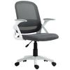 Breathable Mesh Office Chair, Ergonomic Swivel Chair with Folding Armrests and Lumbar Support, Grey