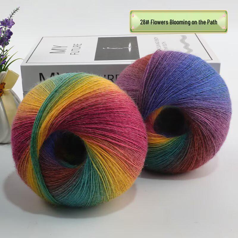 Rainbow Gradient Dyed Yarn 200g - Perfect for DIY Knitting Shawls, Scarves, Sweaters & Coats