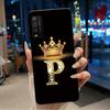Case For TCL 205 4187D Bumper Black Silicone Shockproof Soft Casing Lucky Exclusive Initial Letter Luxury Crown Pattern Cover