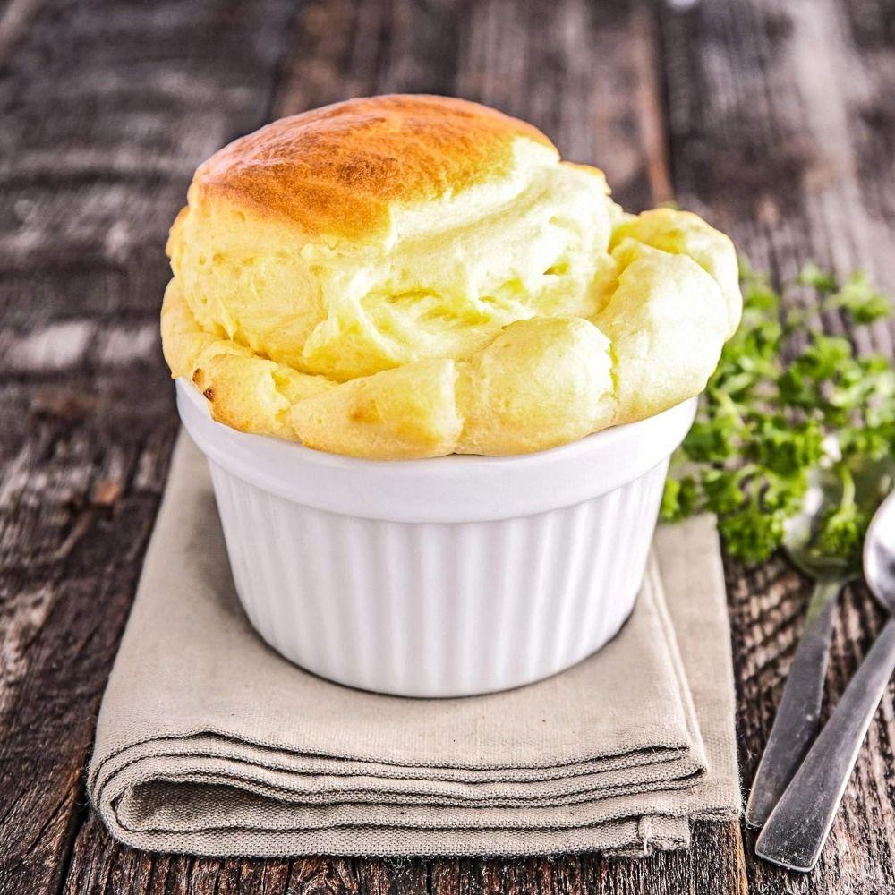 4Pcs Ceramic Souffle Cups Oven Safe Fluted Porcelain Bowls Creme Brulee Dishes Lava Cakes
