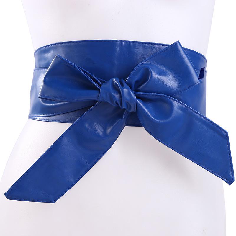 1PC Women Soft Leather Wide Waist Belt Bow for Dress Clothes Accessories