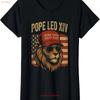 New American Pope Us Leo Xiv Usa Flag Cool Ladies Crewneck T Shirt Vintage Unisex Soft Casual Comfortable Versatile