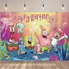 SpongeBob Party Background, Banner with Underwater Adventure Theme, Children's Party Decoration, Photography Background