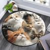 Curious Cat Round Area Rug,Carpet Rug for Living Room Bedroom Sofa Playroom Decor,Non-slip Floor Mat