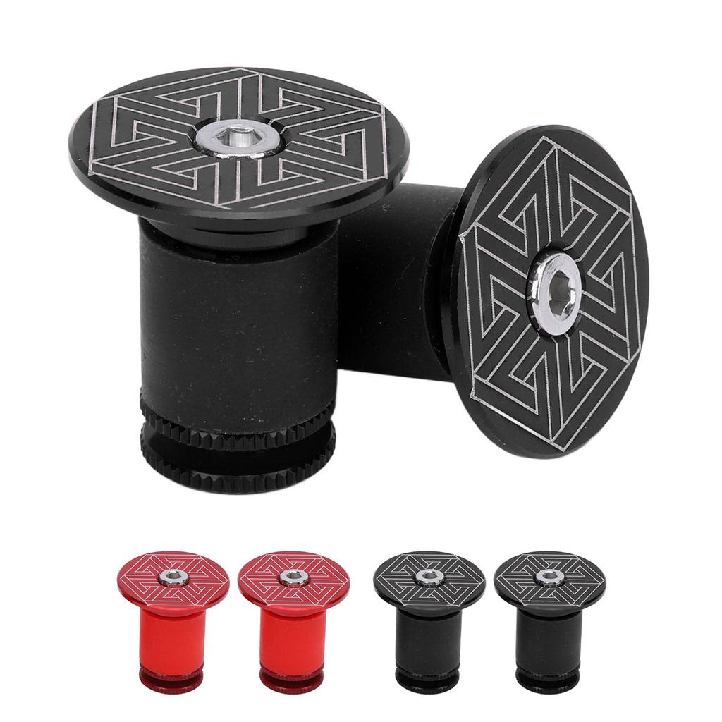 1 Pair of Handlebar Grip End Caps Aluminum Alloy Universal Bar Plugs for Mountain Road Cycling