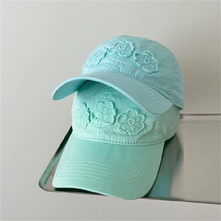 Breathable Floral Embroidered Baseball Cap Sun Protective Lightweight Outdoor Activity Headgear for Women Girls