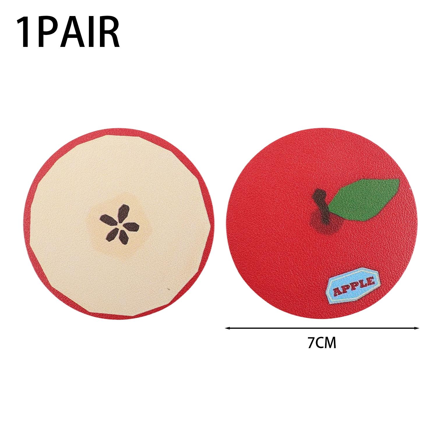 Universal Accessories Non-Slip Heat Resistant Fruit Pattern PVC Car Coasters Car Cup Holder Non-Slip Embedded Coasters Interior