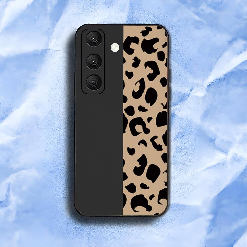 Fashion Leopard Print For Samsung Galaxy S25 S24 S23 Ultra S22 S21 Plus S20 Black Soft Silicone Protective Case