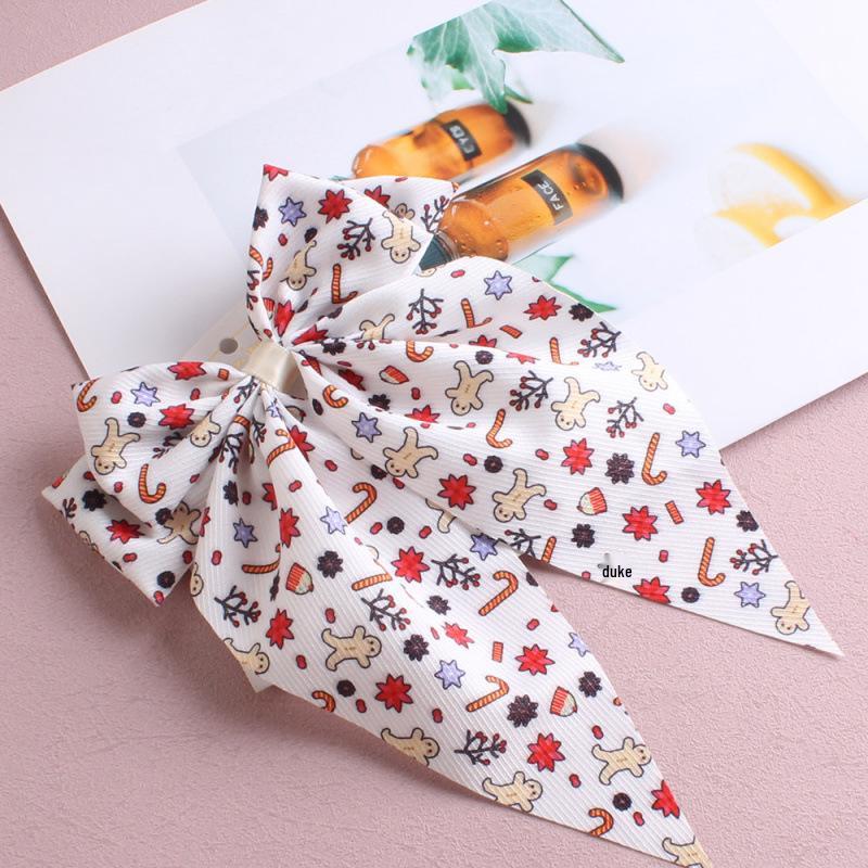 Festive Cross-border Christmas Ribbon Hair Clip - Holiday Atmosphere Hairpin