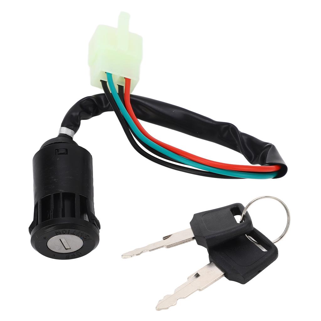 4 Pin Wire Ignition Key Switch Sensitive Durable Ignition System Switch with 2 Keys for Quad 4 Wheeler ATV Go Kart