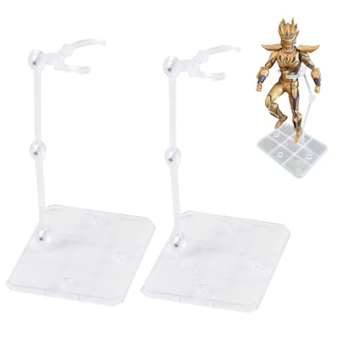 

Samcos Plastic Model Figure Stands, Set of 2, 1/144 Scale Movable Display Stands for Dolls, Adjustable Angle, for Models, Dolls, and Figures (Clear)