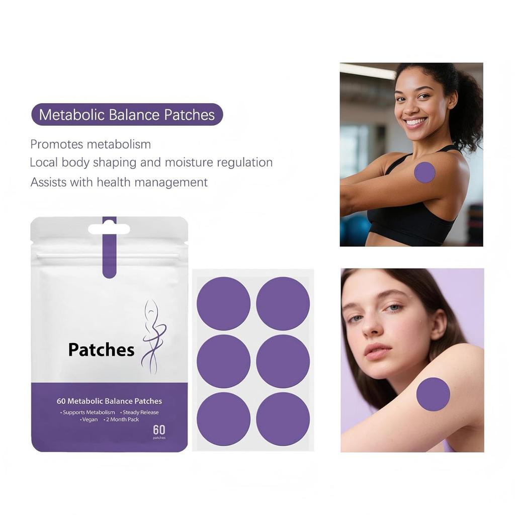 Slimming Patch, Gently Improves Skin Metabolism, Easy To Use, For All Body Types, For Men And Women, Pack Of 1 (60 Plasters Each)