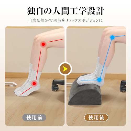 Baiinin Under-Desk Footrest [Chiropractor-Supervised, Reduces Knee and Ankle Strain] Ankle Support, 2-in-1 Multifunctional Cushion, Lightweight and Co