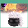 Halloween Purple Bubble Witch Cauldron Candy Jar Decorative Black Plastic Vintage Design