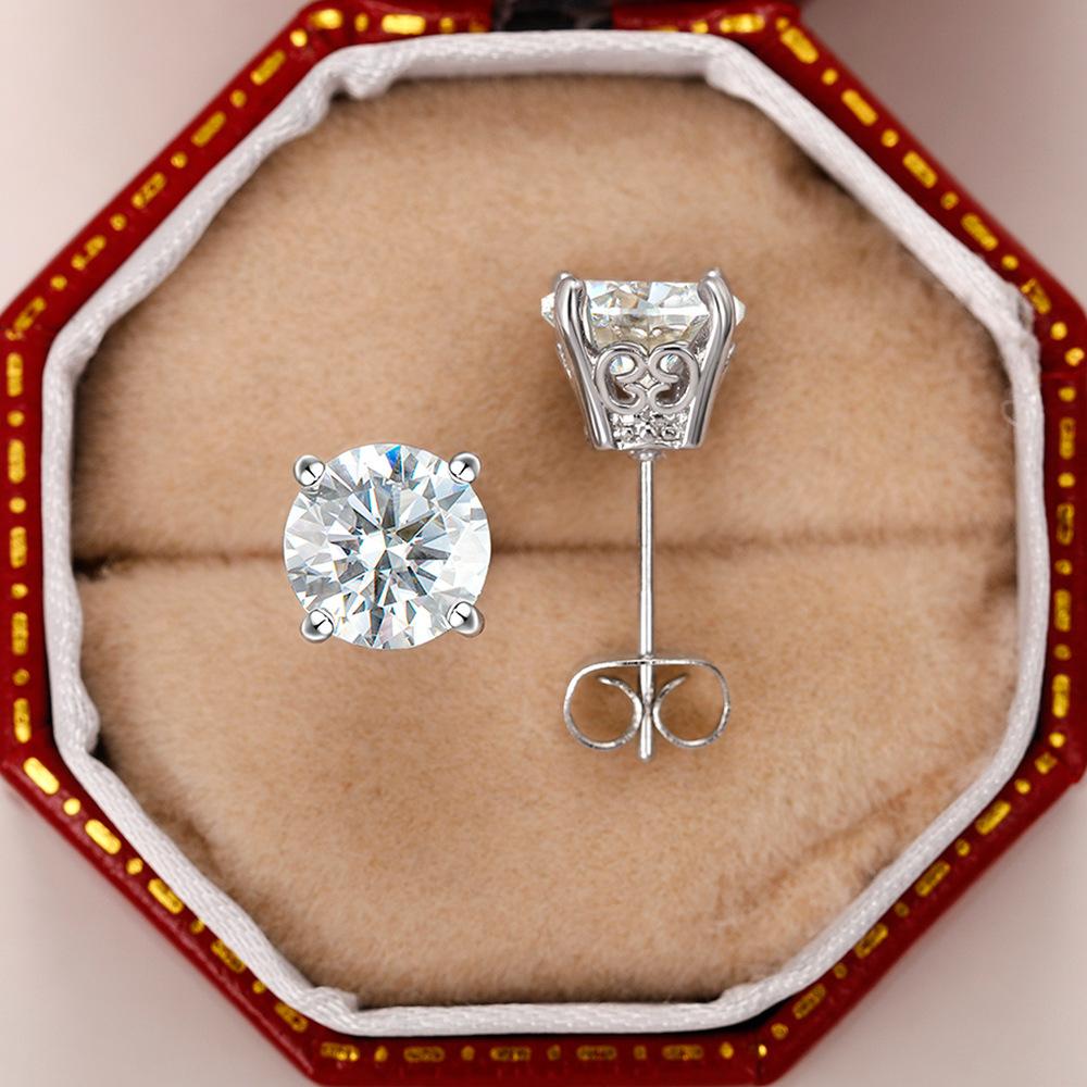 Classic Stud Earrings Series, Creative Crown Flower Zircon Stud Earrings For Women, Simple And Fashionable Small Earrings.