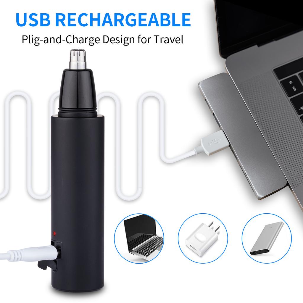 C&C Wireless Rechargeable Waterproof Personal Nose Hair Trimmer Electric Portable Skinsafe Painless Nose Ear Hair Trimmer