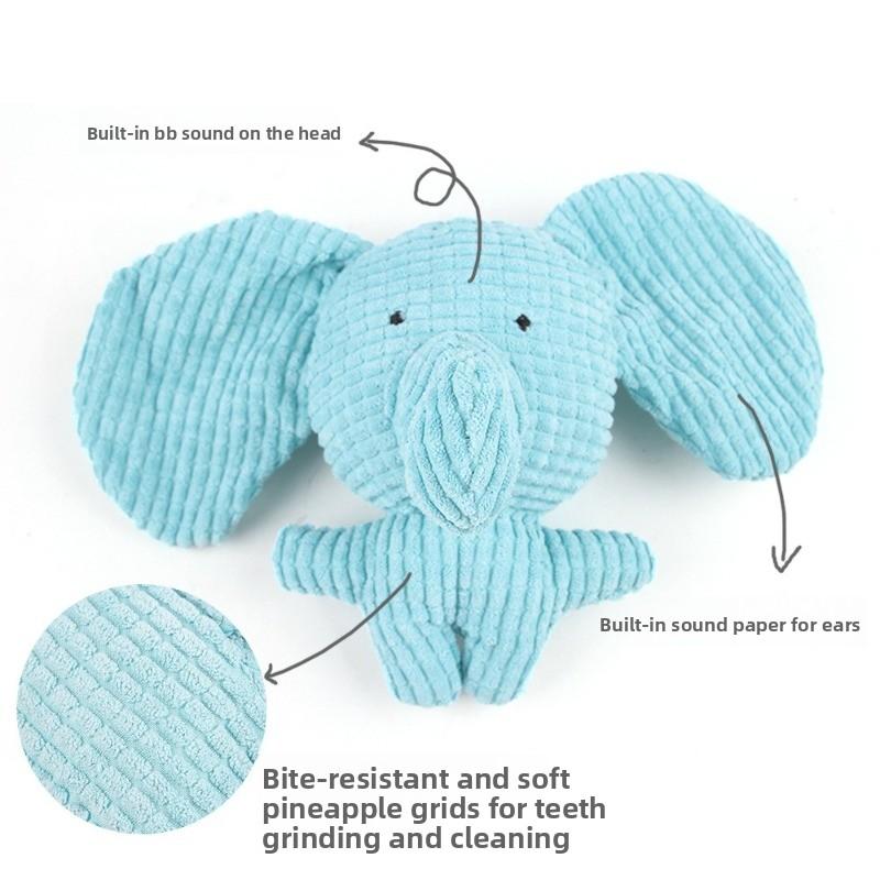 New dog interactive elephant cute animal plush sound toy BB called bite resistant pineapple grid pet toy